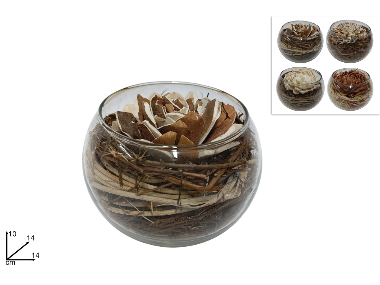 Vaso in vetro con decorazioni floreali