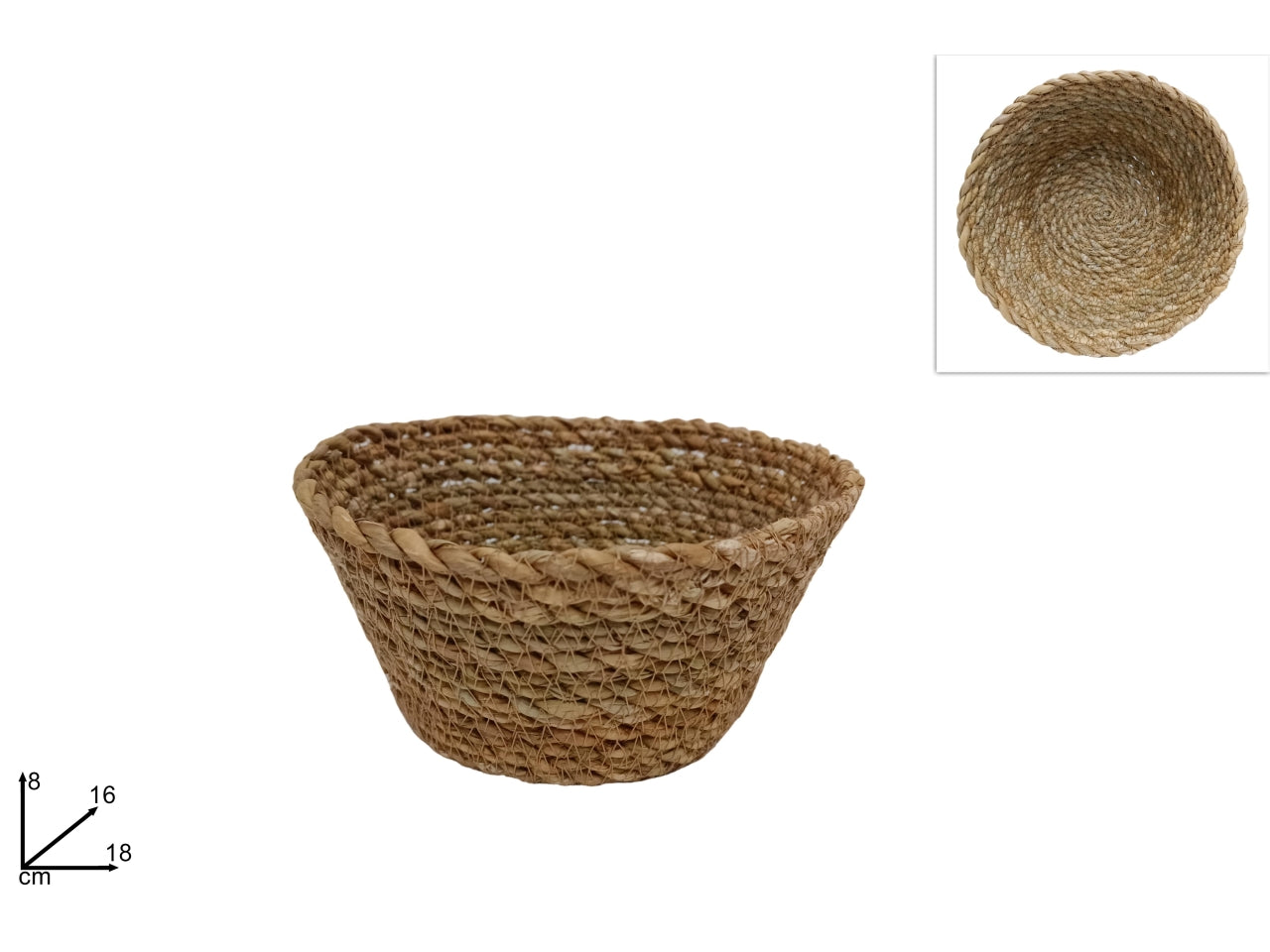 Cestino in vimini tondo 16x8cm