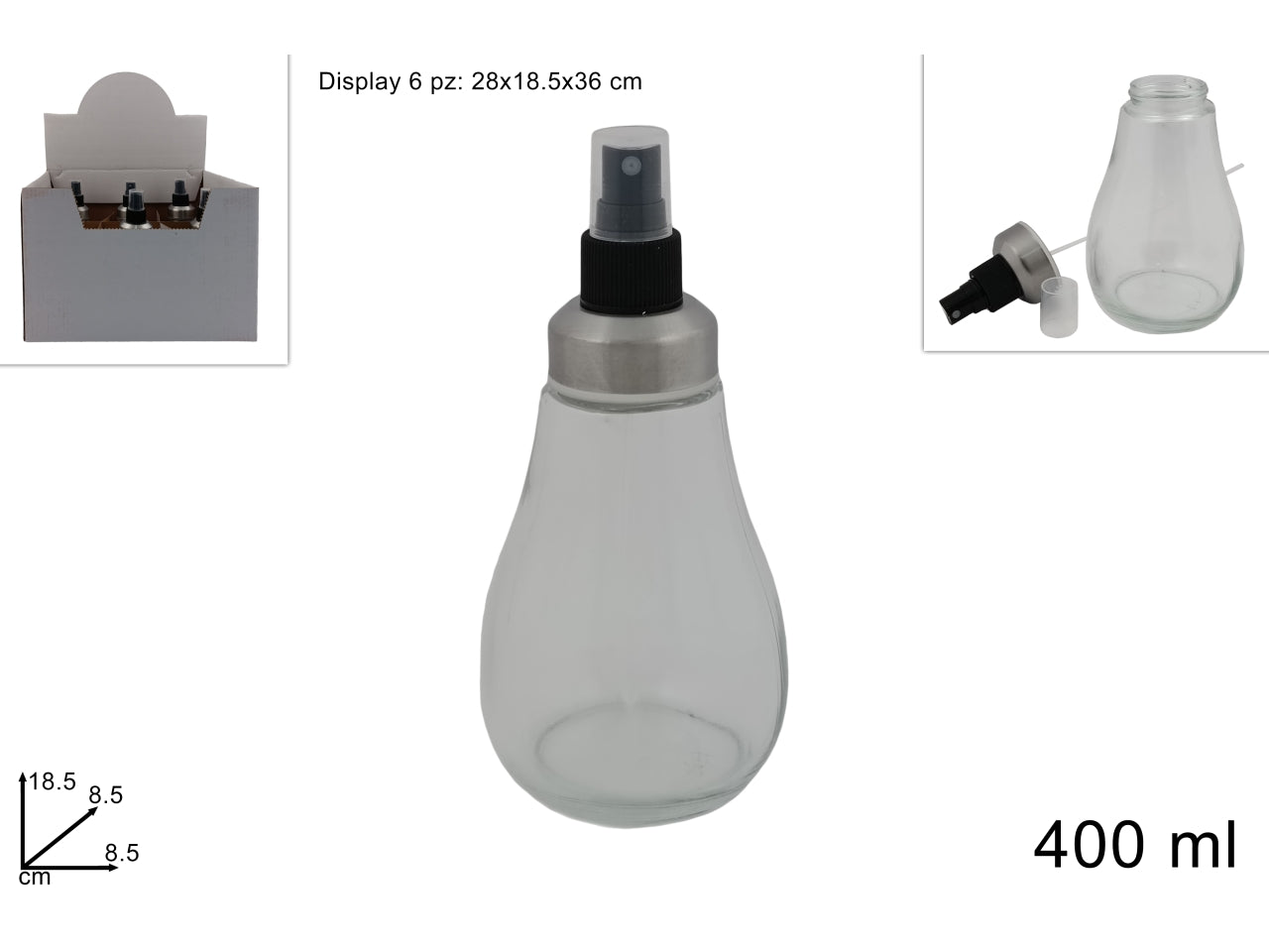 Bottiglia di vetro spray 400ml