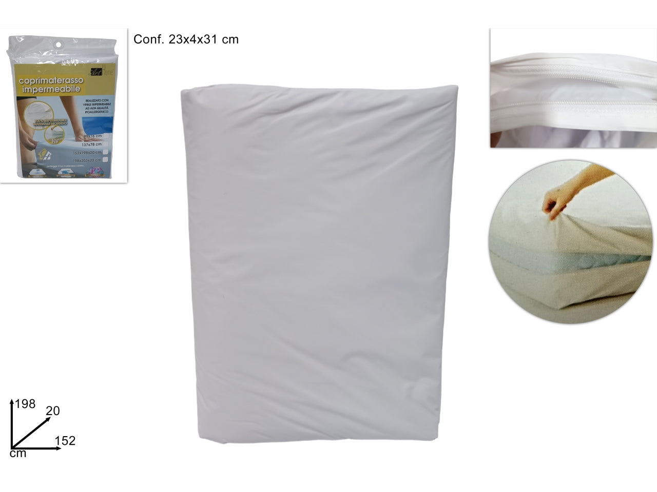 Coprimaterasso in pvc 152x198x20cm