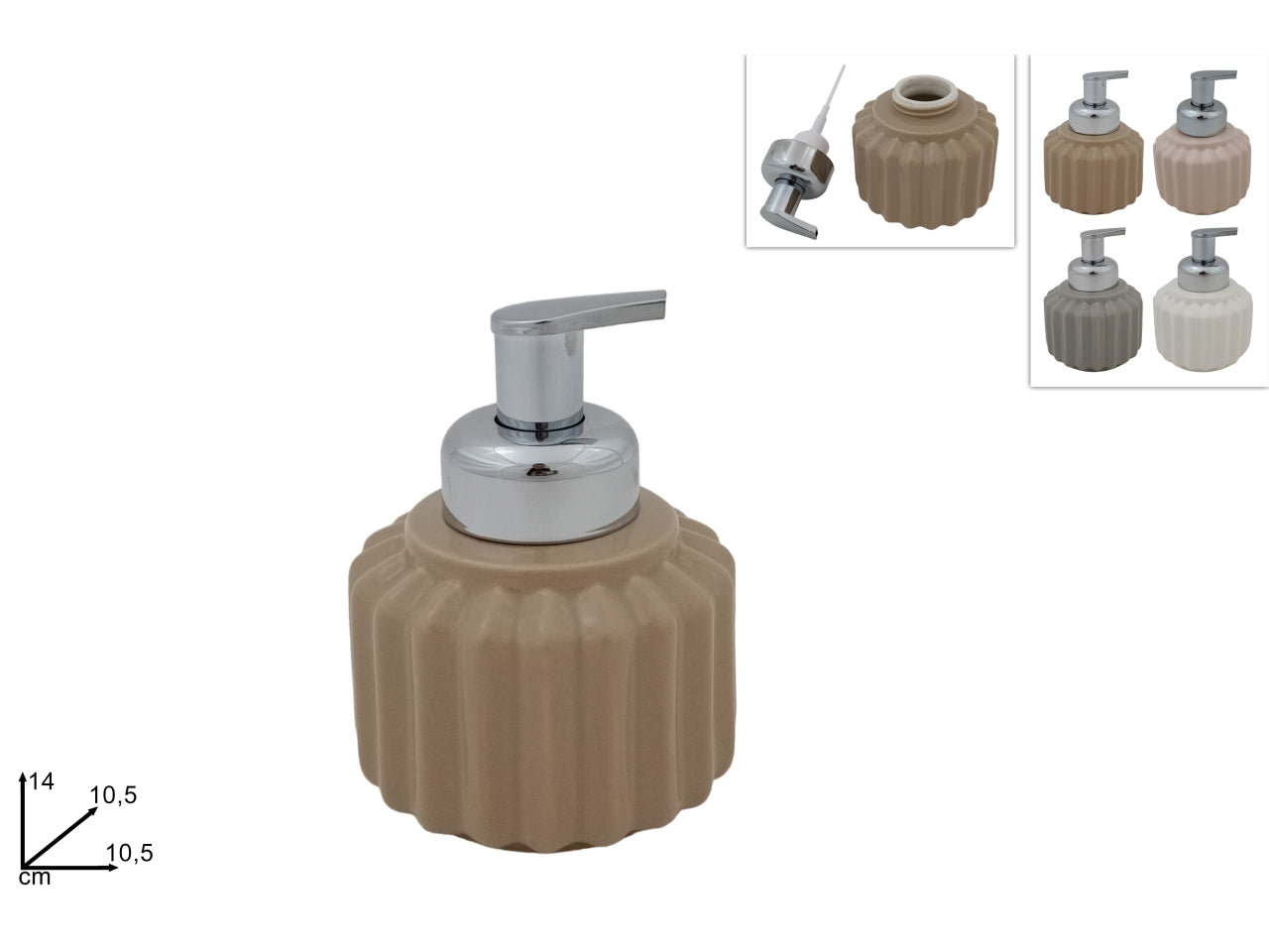 Dosasapone in ceramica tondo -  disponibile in 4 colori