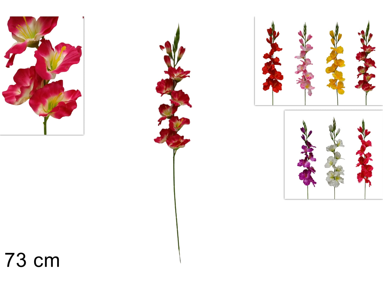 Gladiolo artificiale in colori assortiti - 77cm - Due Esse