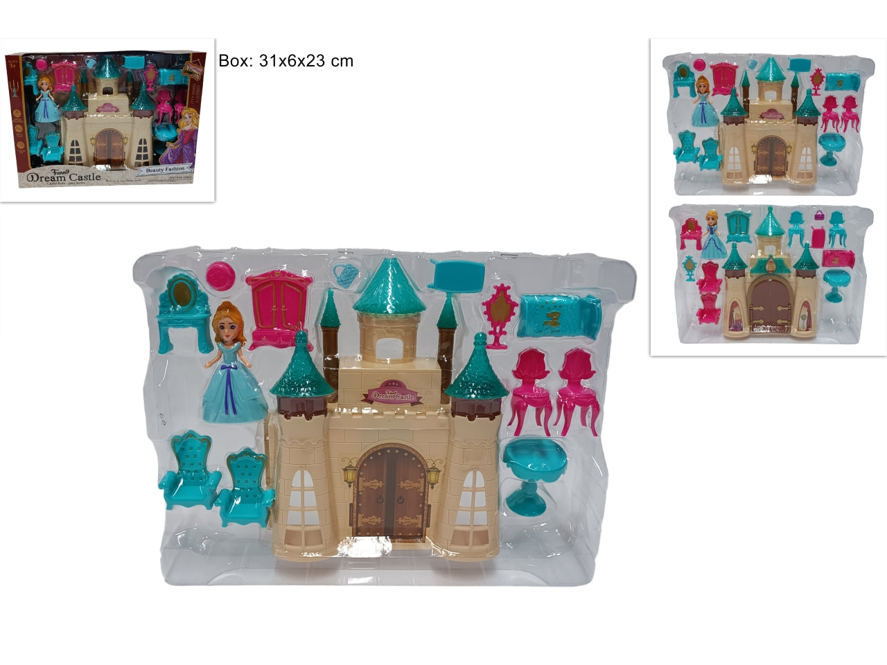 Castello dei sogni con accessori in 2 assortimenti