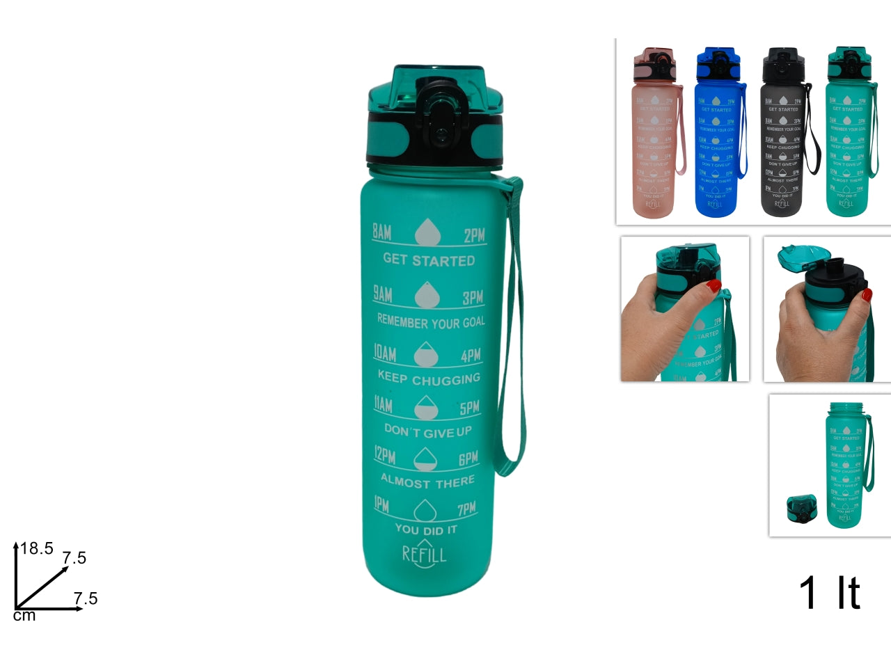 Borraccia da 1 litro - disponibile in 4 colori