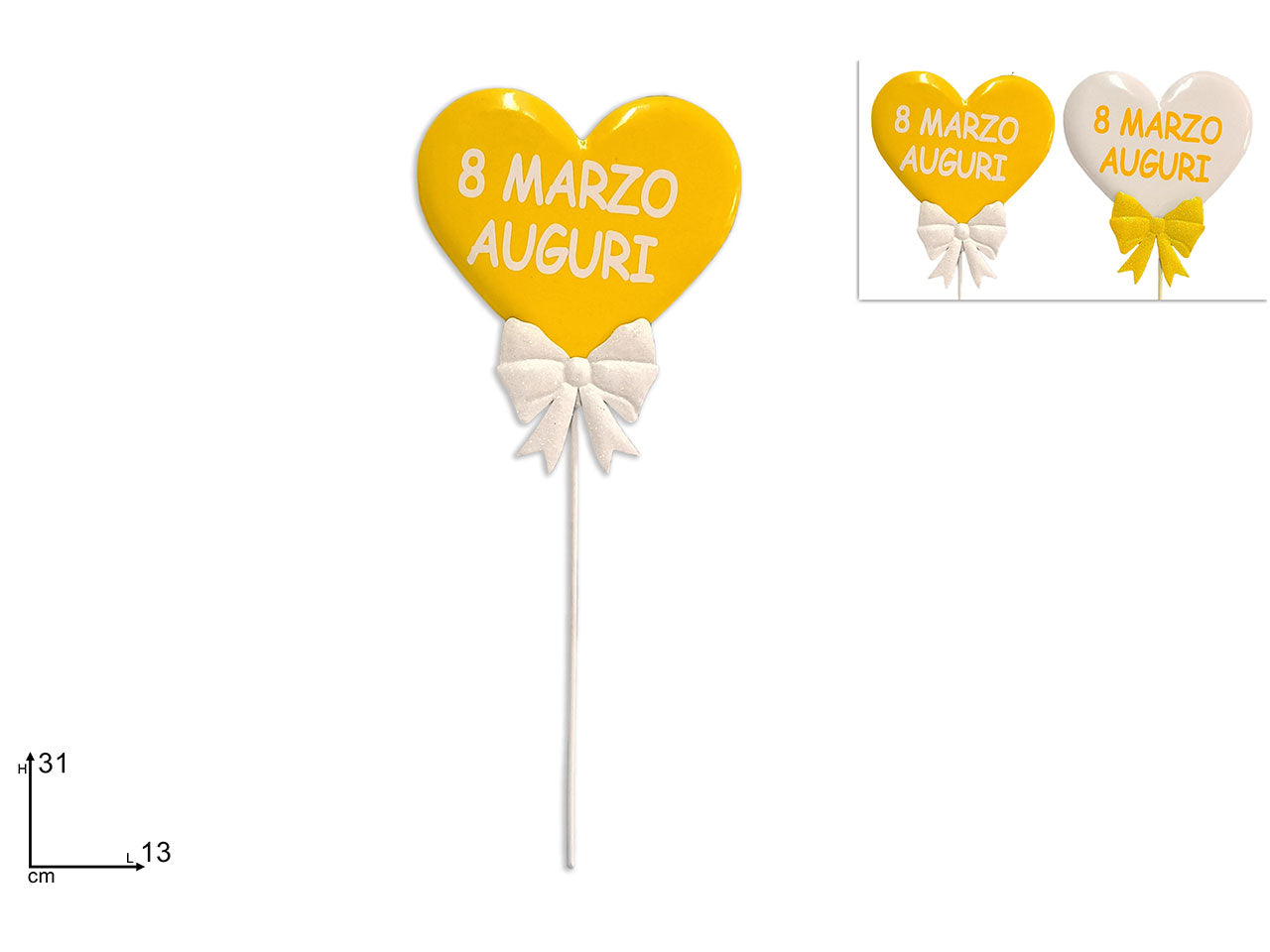 Spillone cuore 31cm in latta festa della donna in 2 colori