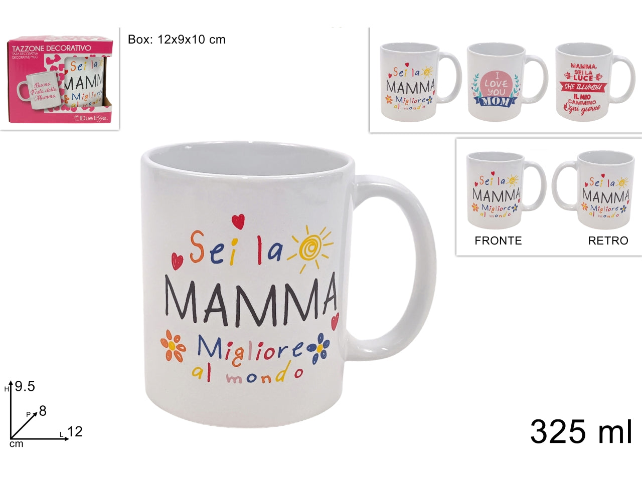 Tazzone mug 325ml festa della mamma 3 varianti