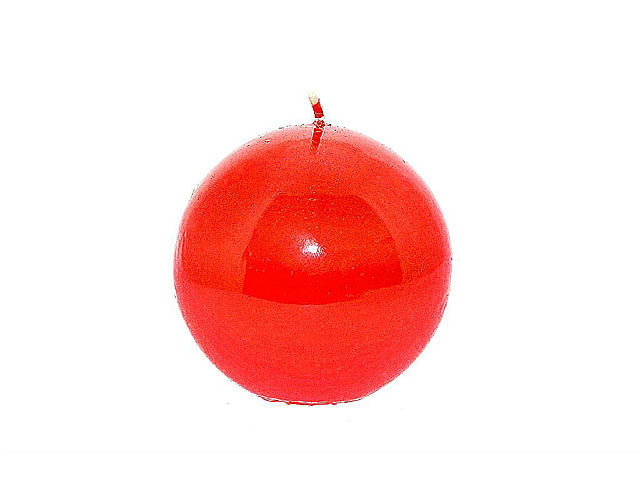 Candela sfera d10cm rossa lucida 88760