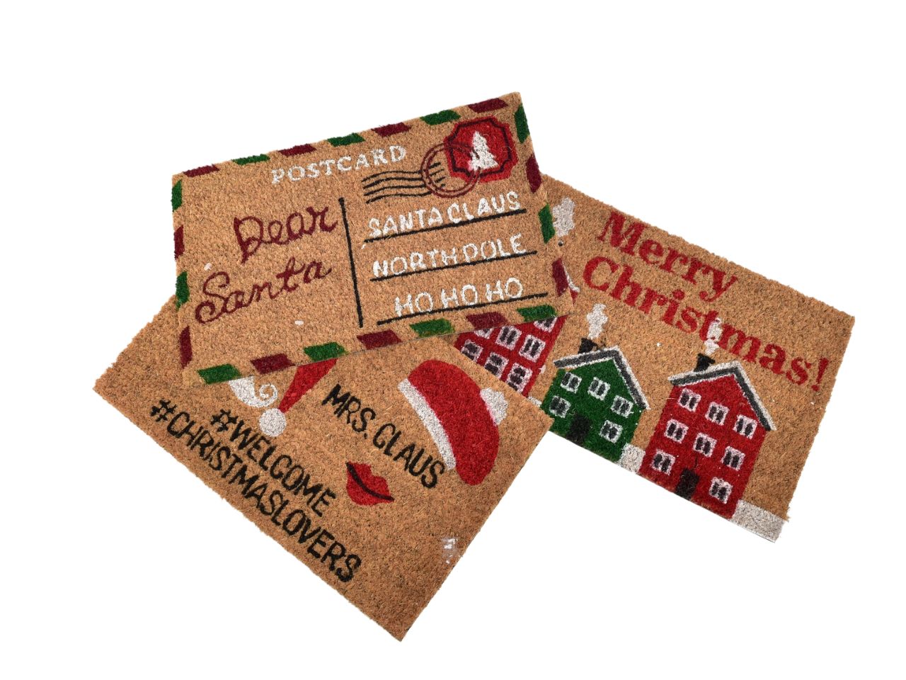 Zerbino cocco " natale animals "cm 40 x cm 60 decori assortiti