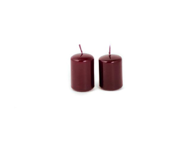 Candele pillar bordeaux 5x4cm 2 pezzi 69056