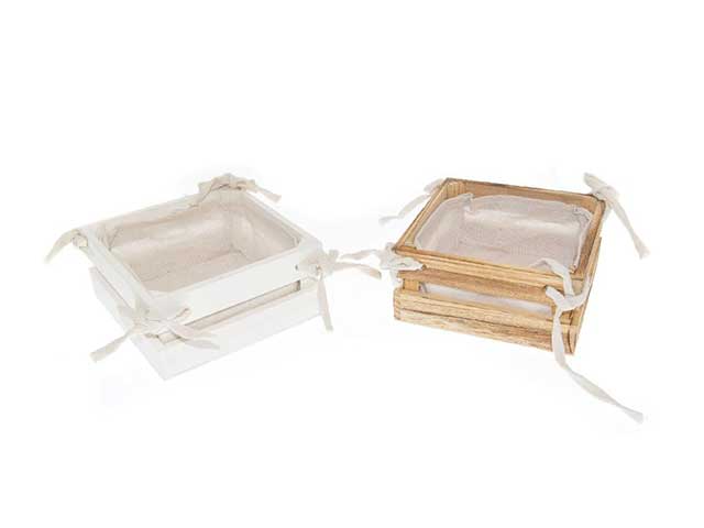 Cestino in legno 17.5x17.5x8cm 15319