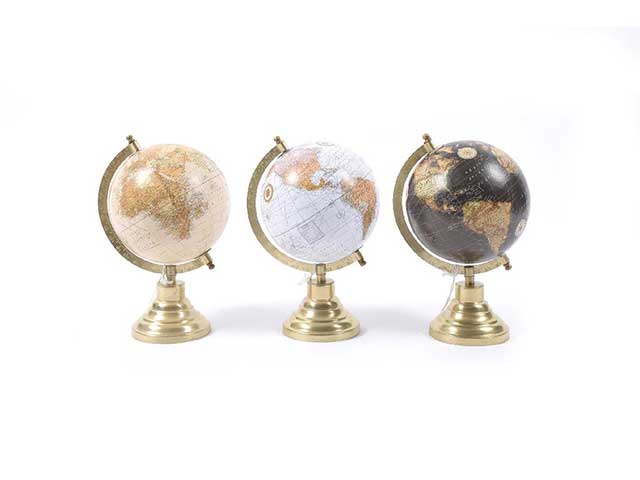 Mappamondo c/base in ottone 18464