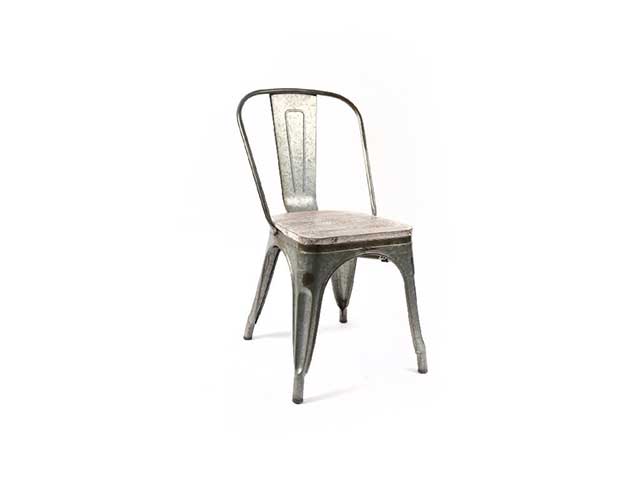 Sedia metallo con seduta legno 36x44x85.5 38875 $