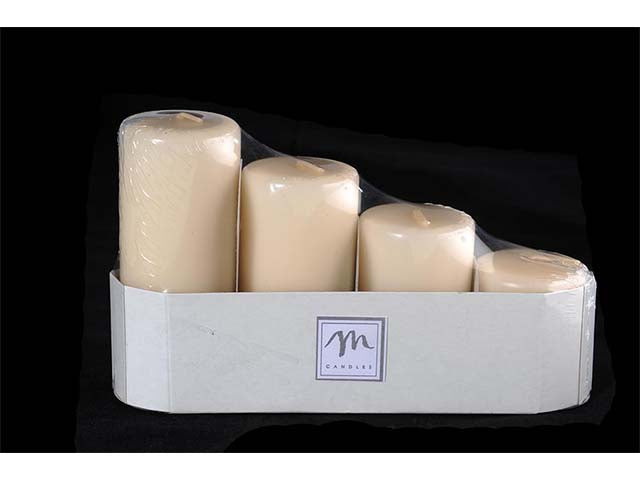 Candela moccolo 4 pezzi avorio 40793