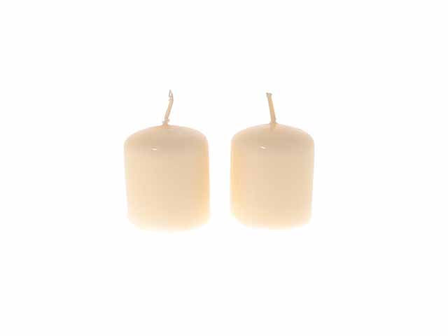 Candela moccolo 4x5cm 2 pezzi avorio 79236