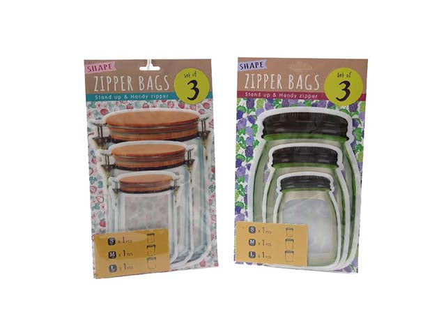 Zipper bag barattolo set 3 pezzi 00671