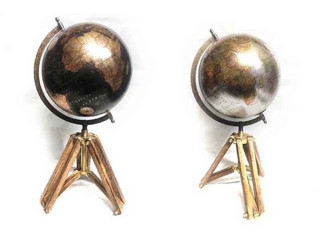 Mappamondo metallic c/piedistallo 18874