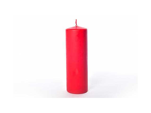 Candela pillar opaca 24x9cm rossa 21126