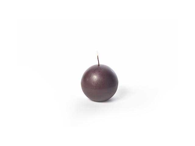 Candela sfera opaca d.8cmmarrone 21270