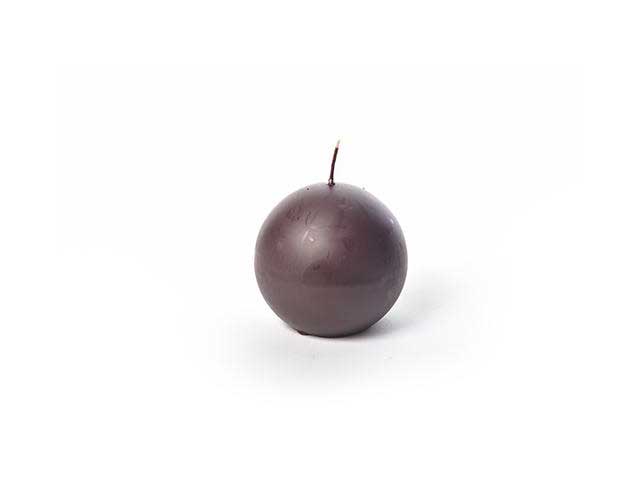 Candela sfera opaca d.10cmmarrone 21287