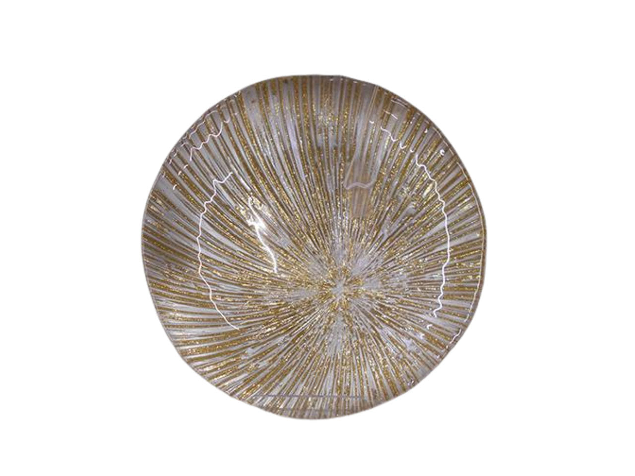 L.righe sottopiatto vetro d.28 oro23939