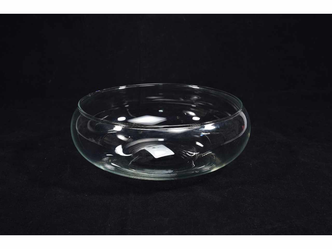 Vaso in vetro trasparente d.18xh.8cm