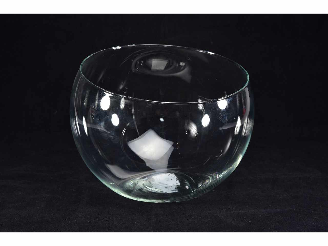 Vaso in vetro trasparente "oblique" d.25xh.20cm