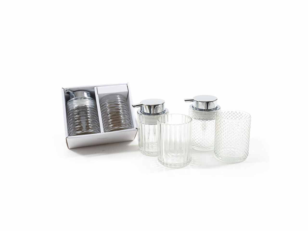 Set bagno in vetro 2 pezzi 240ml 12190