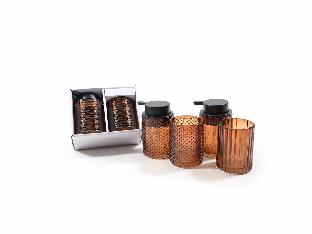 Set bagno 2 pezzi in vetro col.240ml 12237