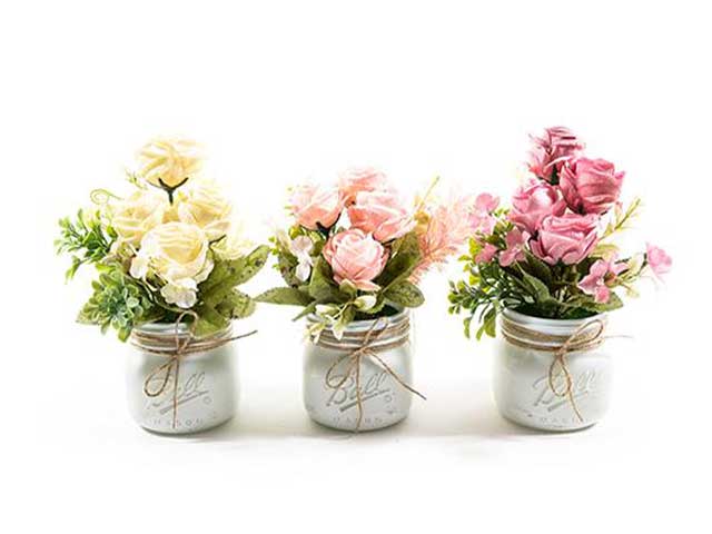 Piantina rose con barattolo 23xd.9cm23967