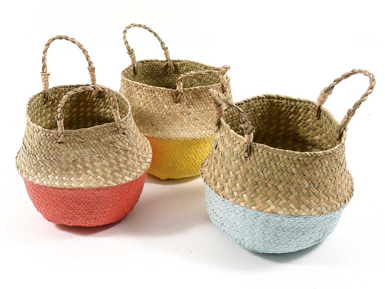 Cesto in alga marina misura d.28x24cm in colori assortiti