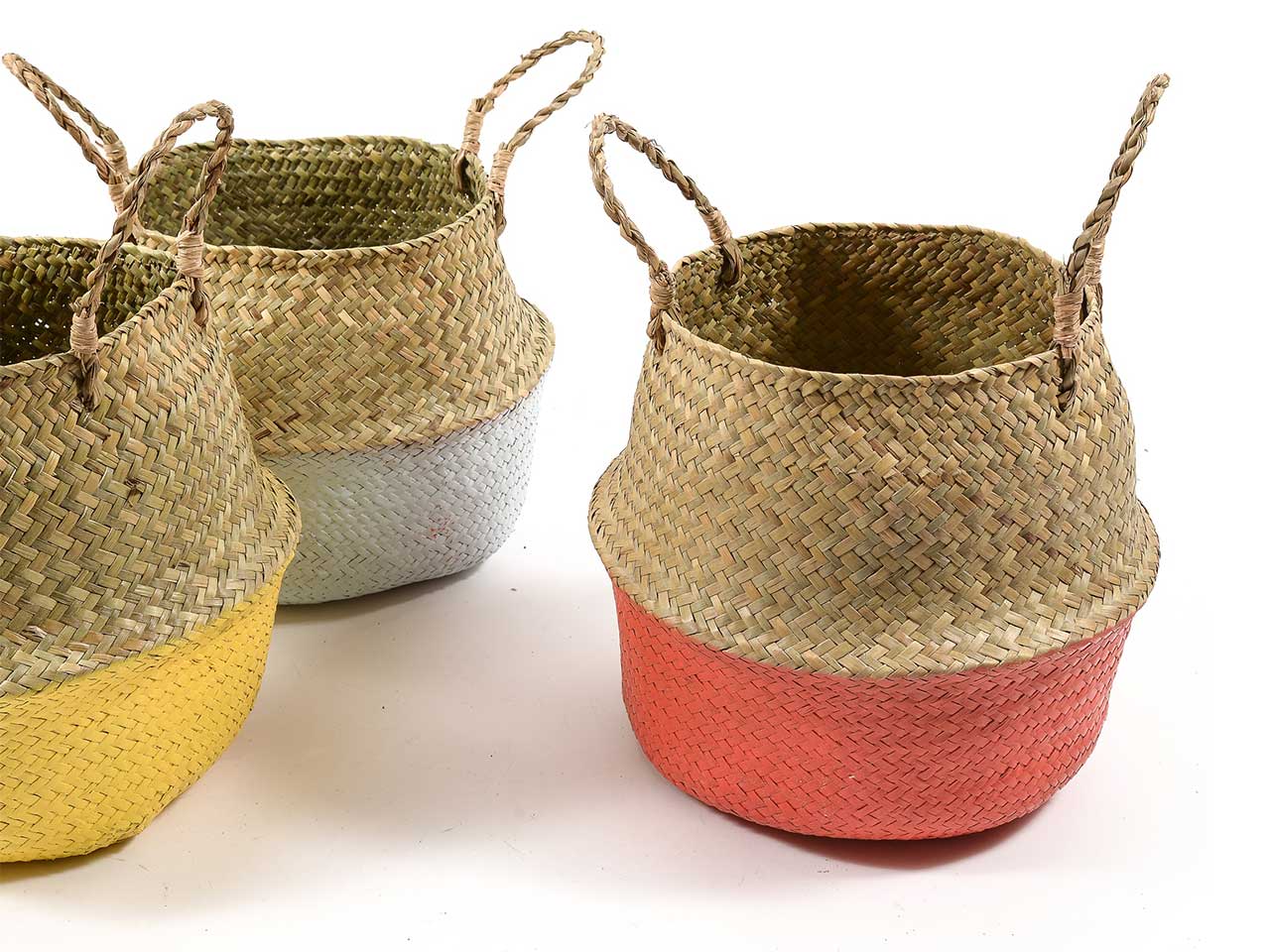 Cesto in alga marina grande misura d.33x30cm in colori assortiti