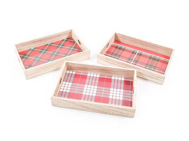 Vassoio legno tartan 20x30x5cm 02761
