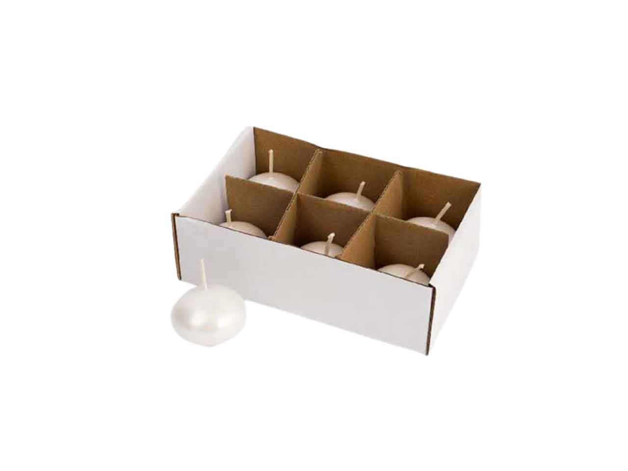 Candela galleggiante 4x2,5 6 pezzi perla 73