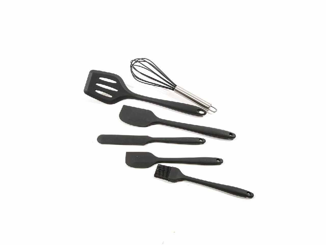 Utensile in silicone 6 pezzi nero 01273