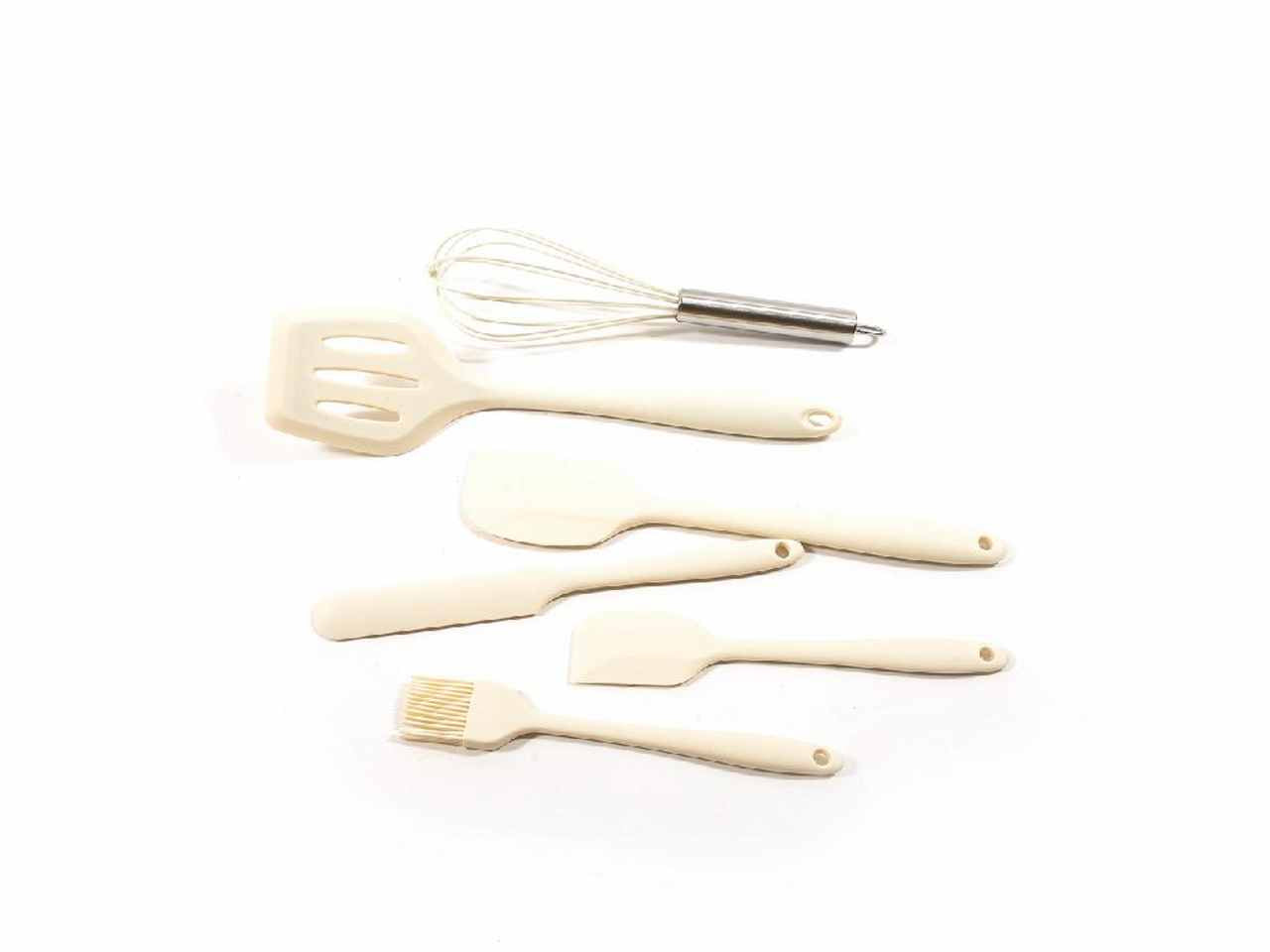Utensile in silicone 6 pezzi bianco 01297