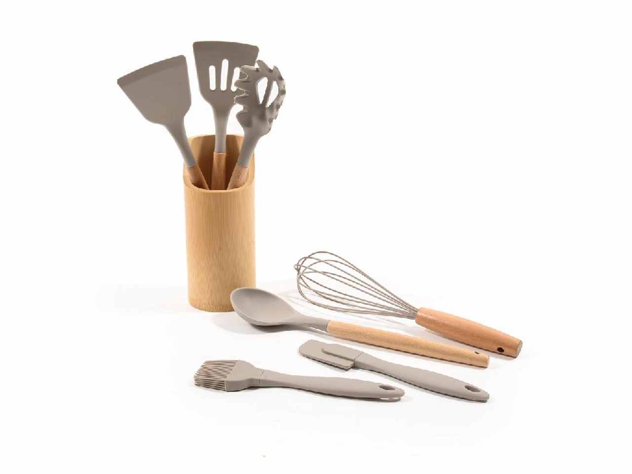 Utensile in silicone 6 pezzi legno 01365