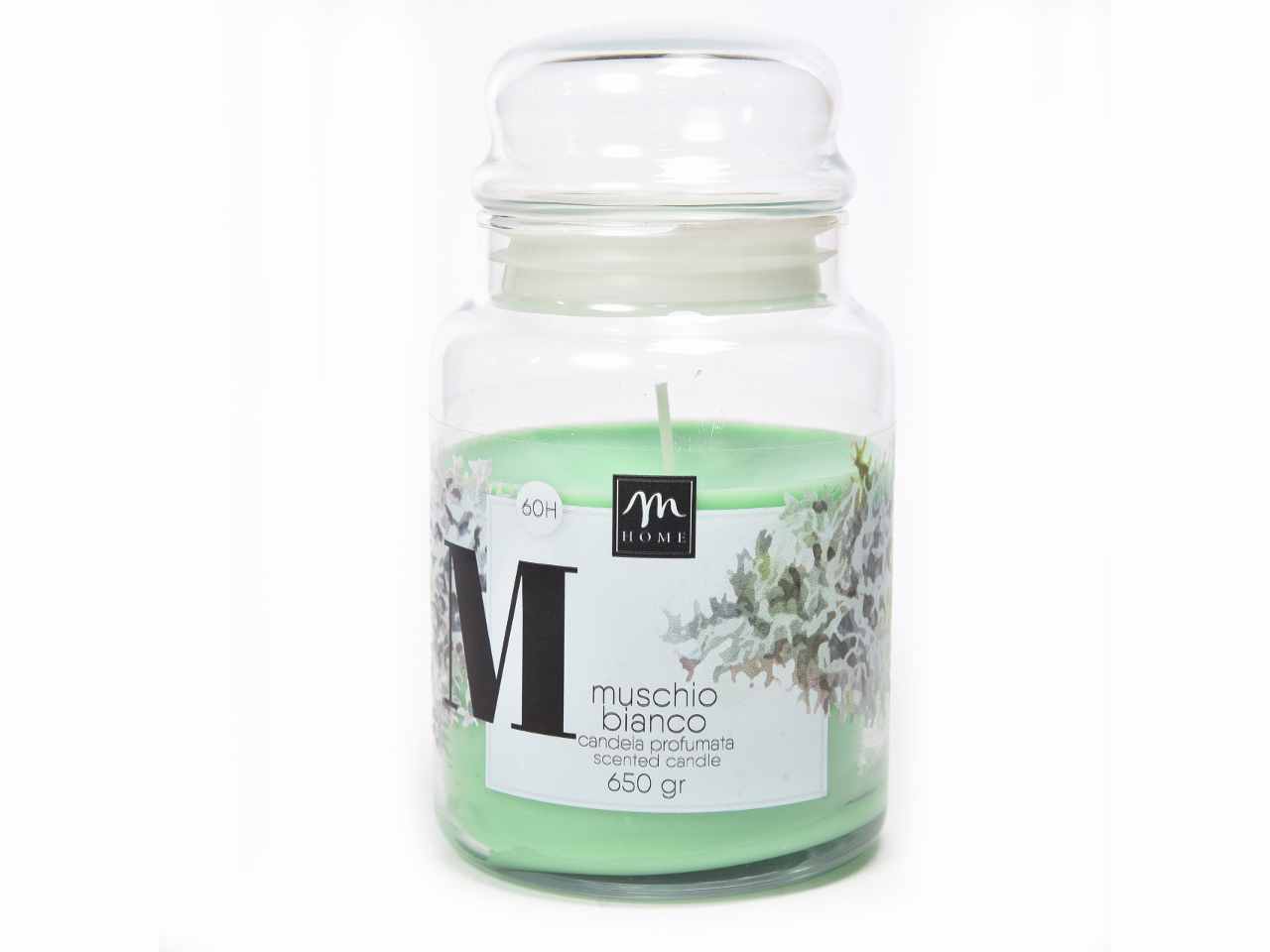 Candela in barattolo muschio 650gr 08630