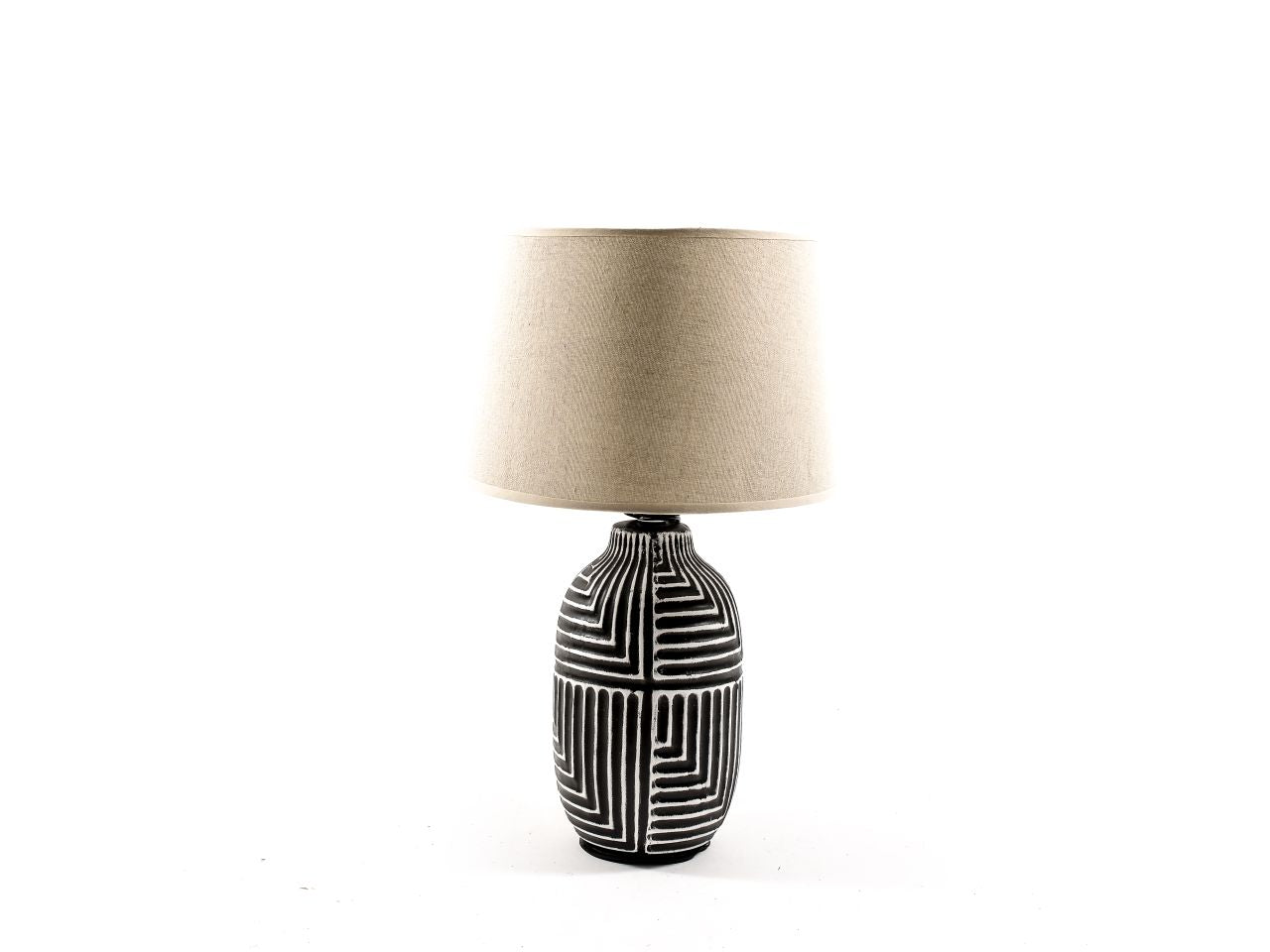 Lampada linea new colony con base in ceramica misura h.46,5xd.28cm con cappello misura d.28x19cm