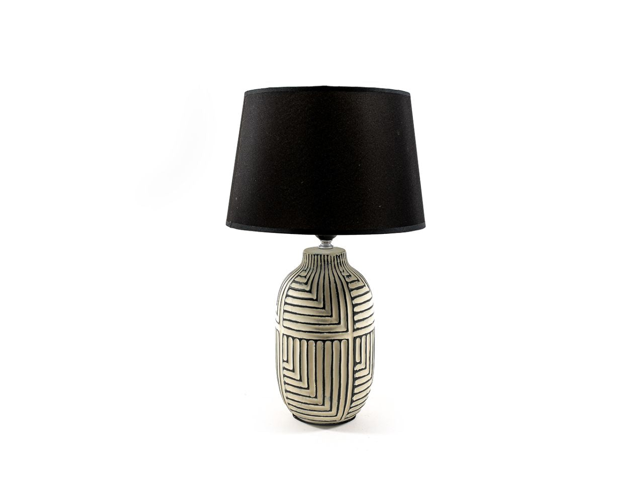Lampada linea new colony con base in ceramica misura h.46,5xd.28cm con cappello misura d.28x18cm
