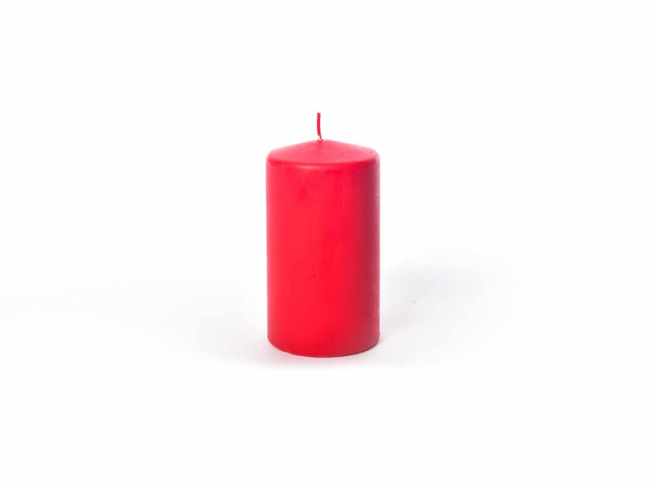 Candela pillar rossa h.14xd.8cm