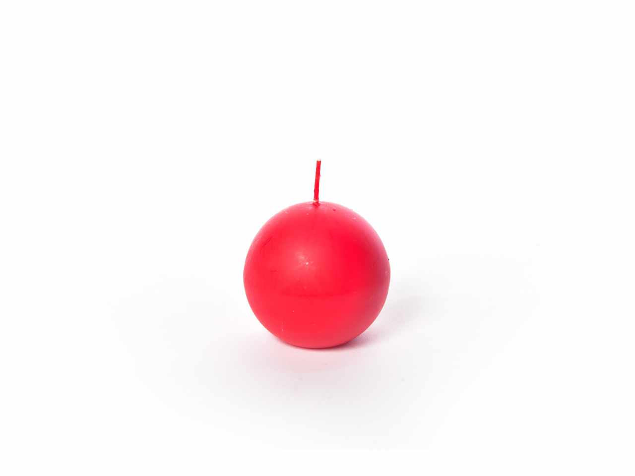 Candela sfera rossa d.8cm