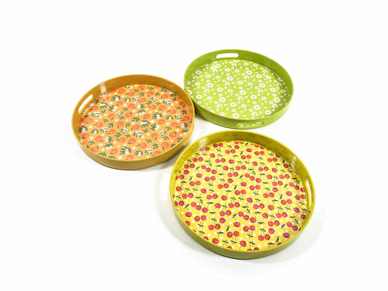 Vassoio in plastica tondo d.33x4cm fantasie assortite
