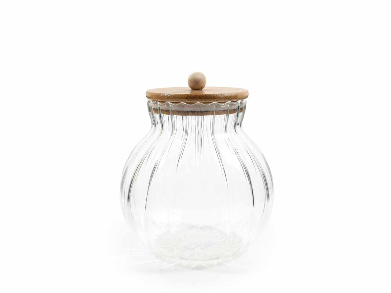 Barattolo in vetro con tappo in bambu' 1500ml d.15xh.17.5cm