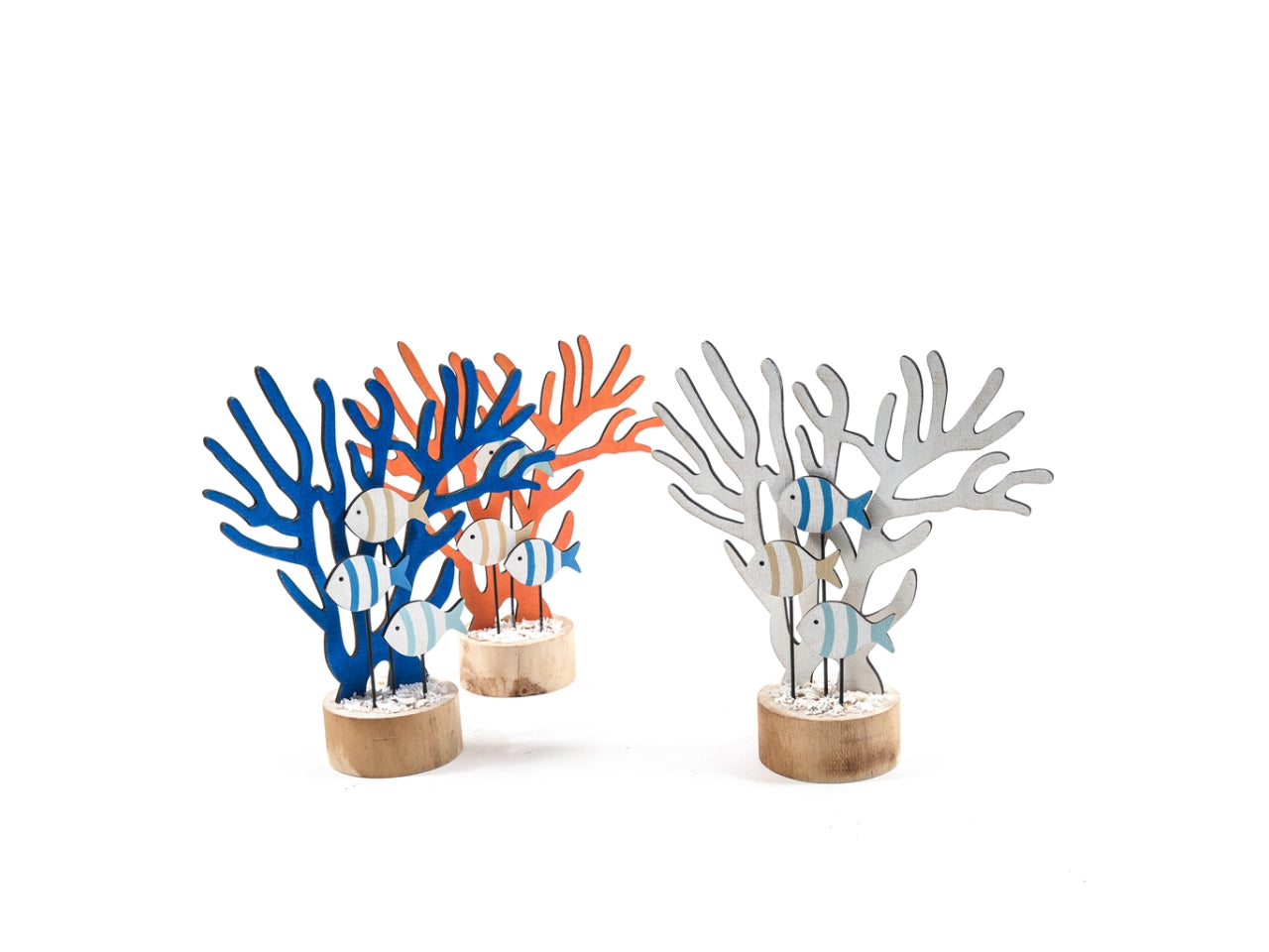 Scenario marino decorativo corallo e pesci in legno stile marinaro colore assortito - Mercury