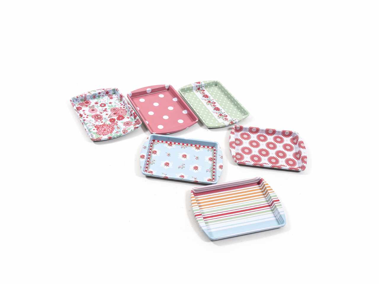 Vassoietto in latta 20x14x1.5cm decori assortiti