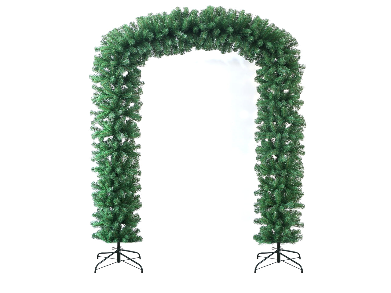 Ghirlanda portico ad arco arrotondato con piedistalli h.230x100xd.45cm