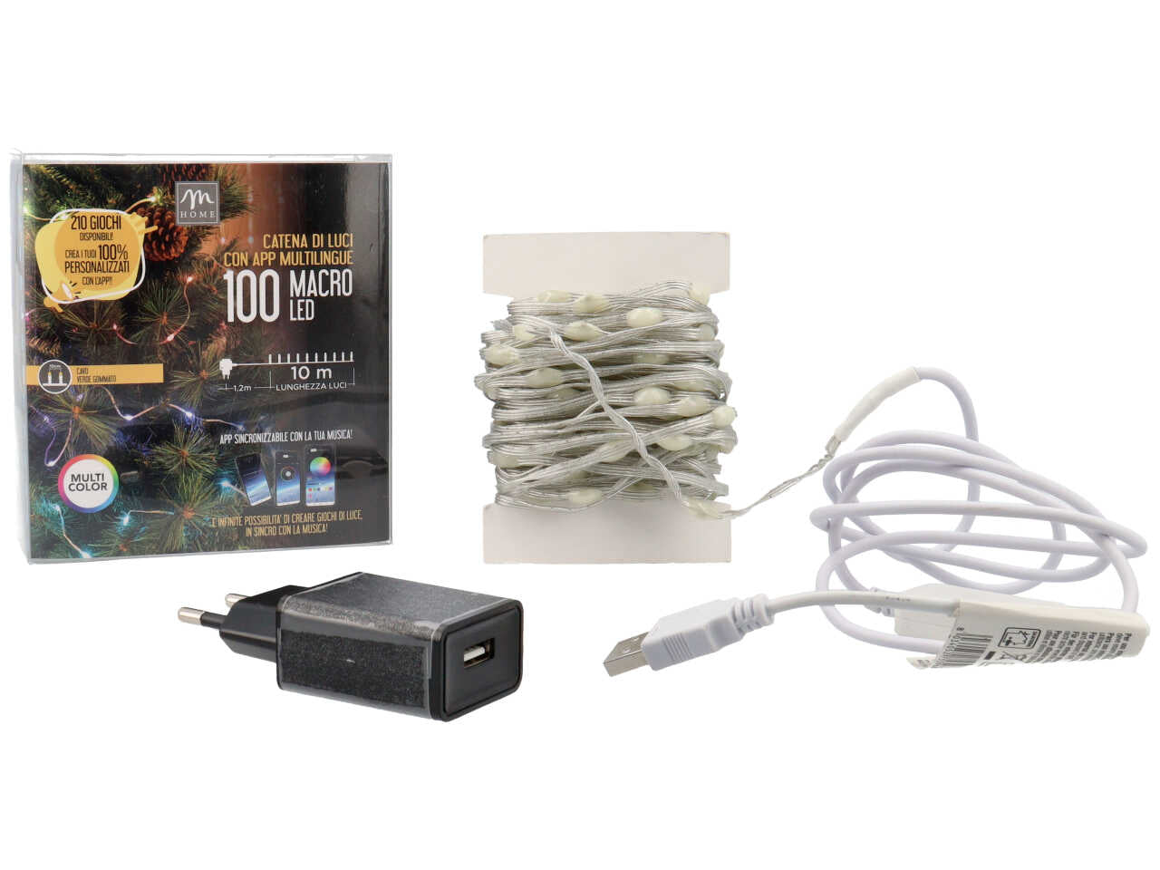 Catena luci dig .100led rgb c/210 giochi u $