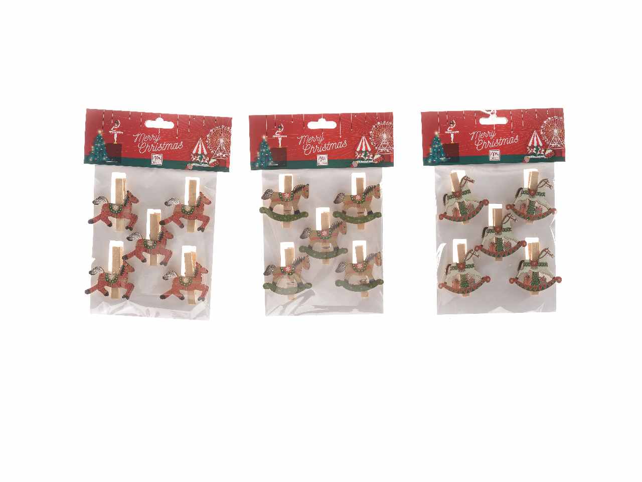 Mollette cavallino 5,5x4cm 5 pezzi 72082