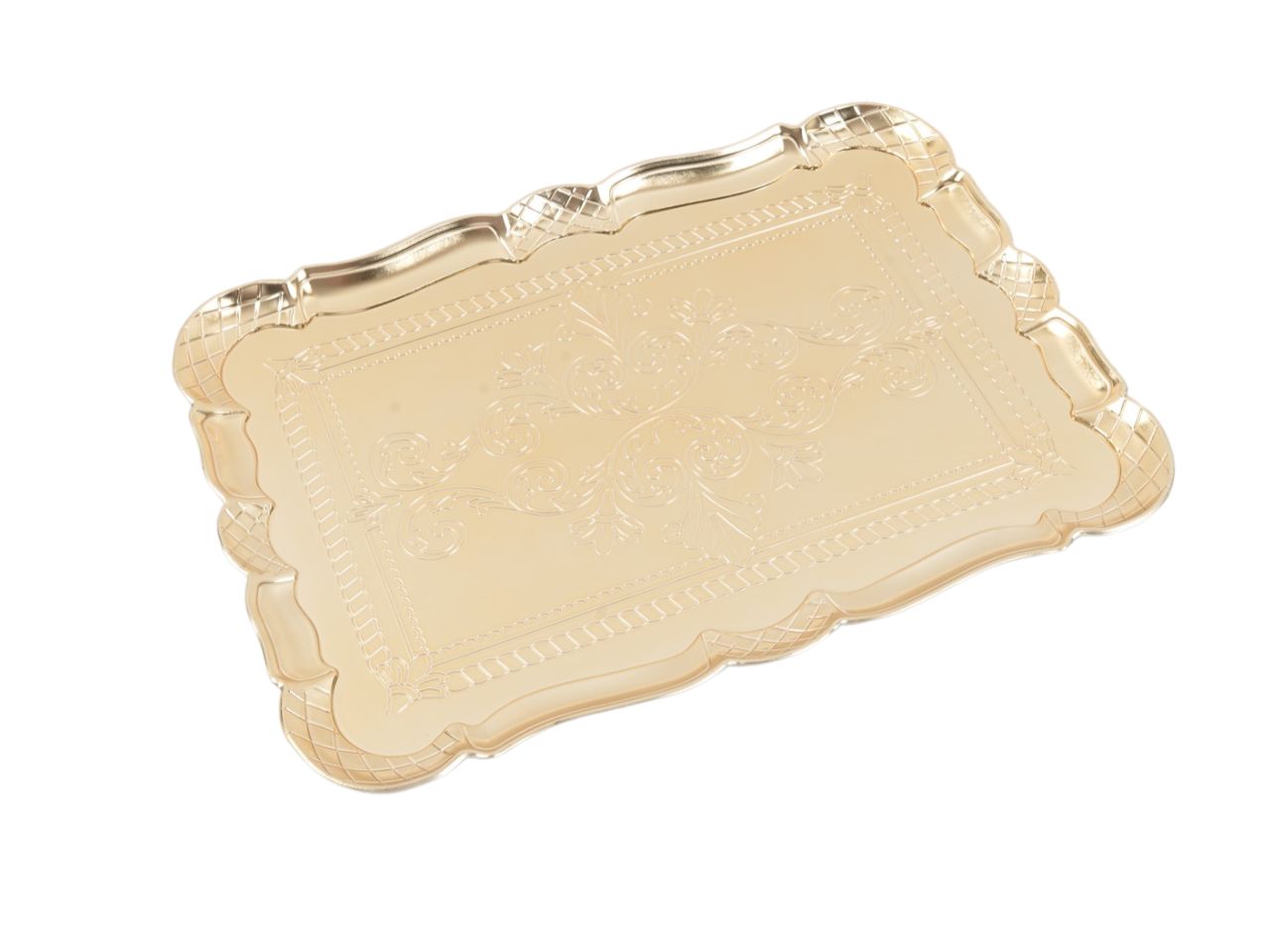 Vassoio "belle epoque" foglia oro grande 40x30x1.5cm