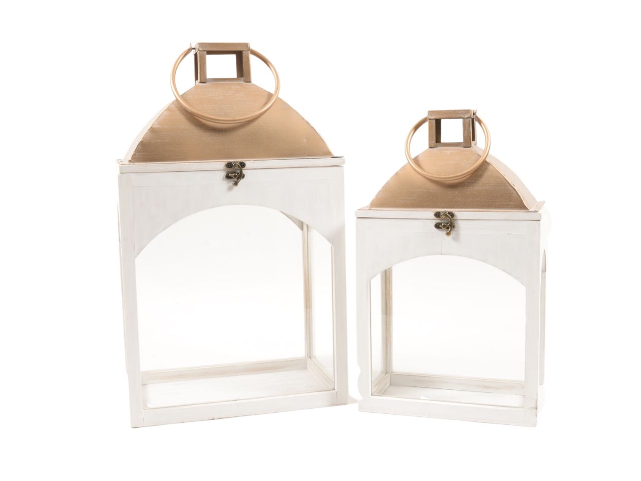 Lanterne in legno e metallo 2 pezzi 88090